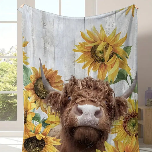 'HIGHLAND COW THROW BLANKET 60X80IN