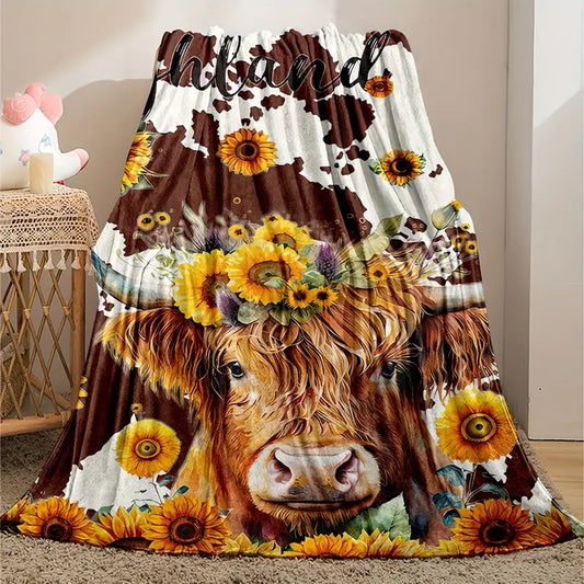 HIGHLAND COW THROW BLANKET 60X80IN