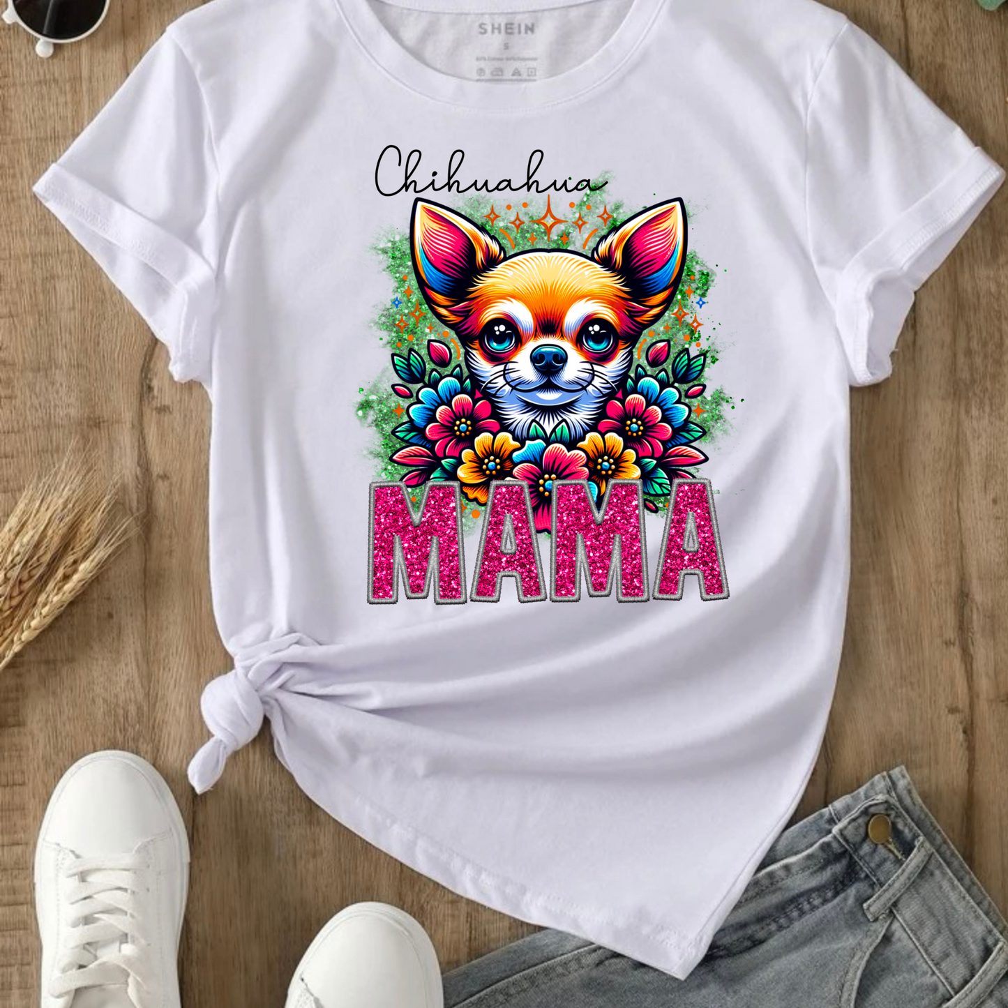 CORGI MAMA DESIGN! YOU CHOOSE COLOR AND STYLE! TEE OR CREWNECK! BLEACHED OR NON-BLEACHED