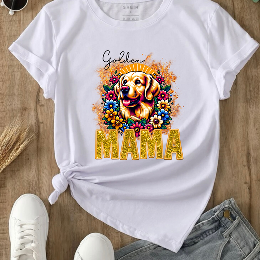 GOLDEN  MAMA DESIGN! YOU CHOOSE COLOR AND STYLE! TEE OR CREWNECK! BLEACHED OR NON-BLEACHED