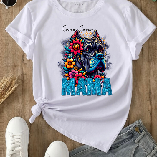 CANE CORSO MAMA DESIGN! YOU CHOOSE COLOR AND STYLE! TEE OR CREWNECK! BLEACHED OR NON-BLEACHED
