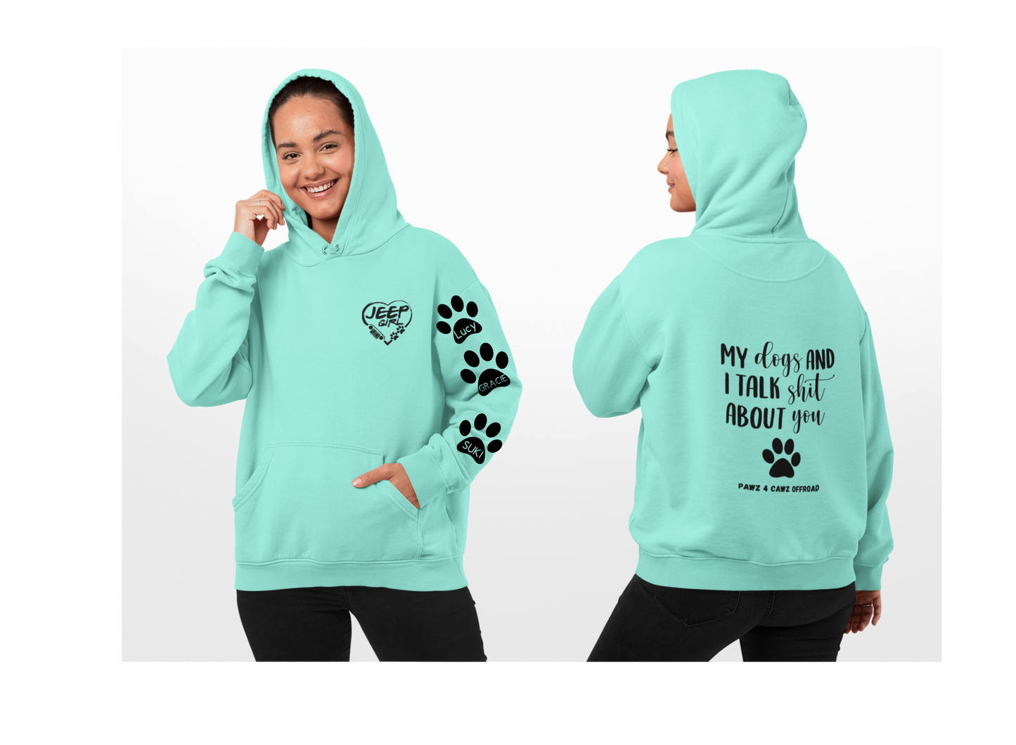 MY Dogs and I Talk shit about you Personalized Hoodie-AVAILABLE IN SEVERAL COLORS