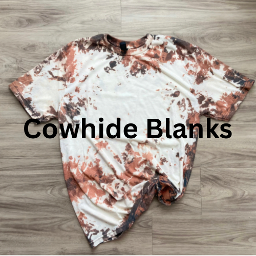 Blank cowhide bleached Tees -BUY 12 OR MORE SAVE 15%